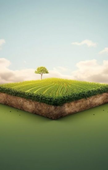 agriculture field green farm landscape premium ai generated image